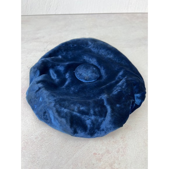 D Charles Vintage Beret Hat Blue Blueberry Velour